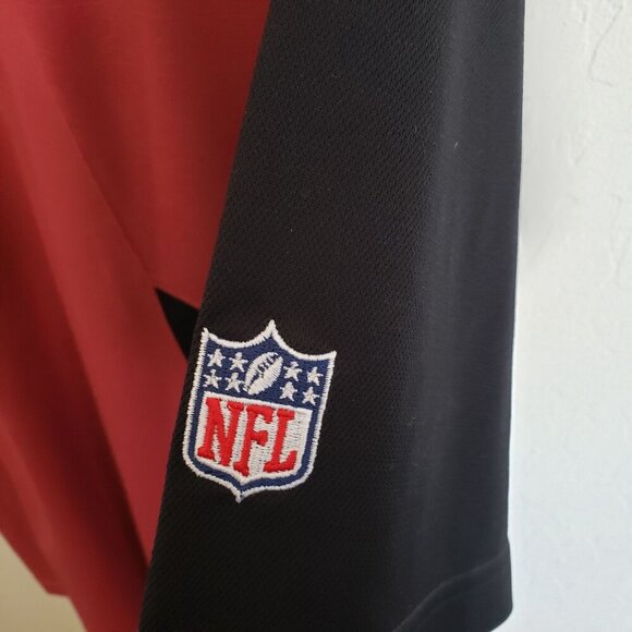 Reebok NFL Colorblock Polo Shirt Arizona Cardinals Embroidered Black/Red Men's M - Picture 7 of 12
